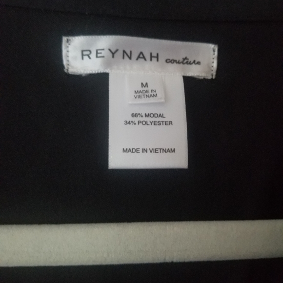 Reynah Couture Half Button Up Dress in Black w Tie - Picture 4 of 6